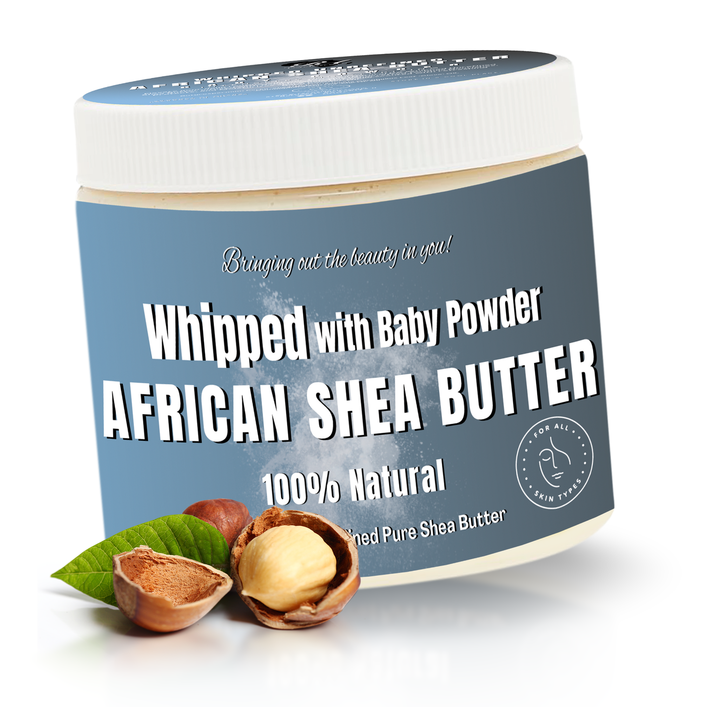 100% African Ivory Shea Butter Whipped Baby Powder 12 oz