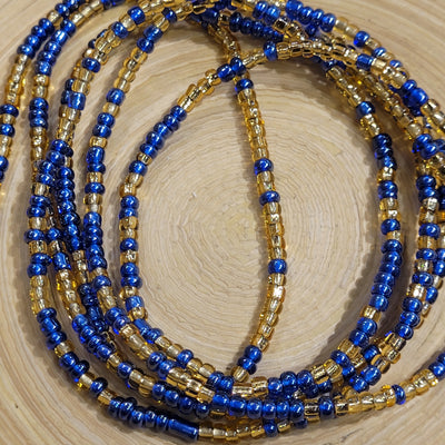 Two Toned "Blue & Gold" Waist Beads