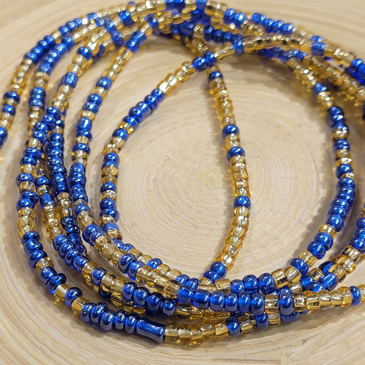 Two Toned Blue Gold Waist Beads