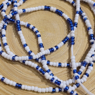 Two Toned "Blue and White" Waist Beads