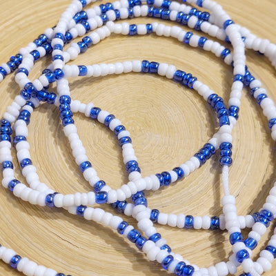 Two Toned "Blue and White" Waist Beads