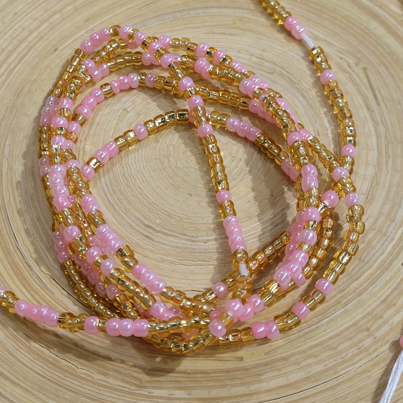 Two Toned "Pink & Gold" Waist Beads