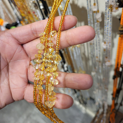 Yellow Citrine Crystal Waist Beads