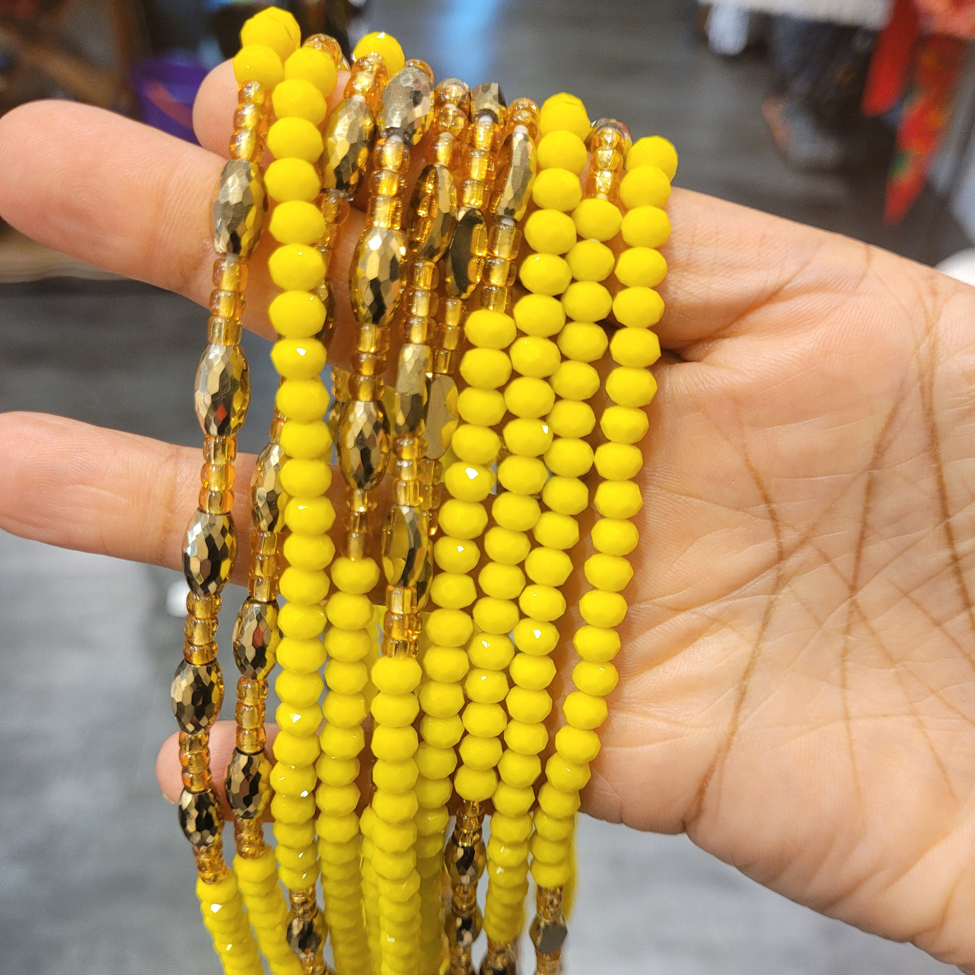 "SMILE" - Lux Waist Beads with gold accent