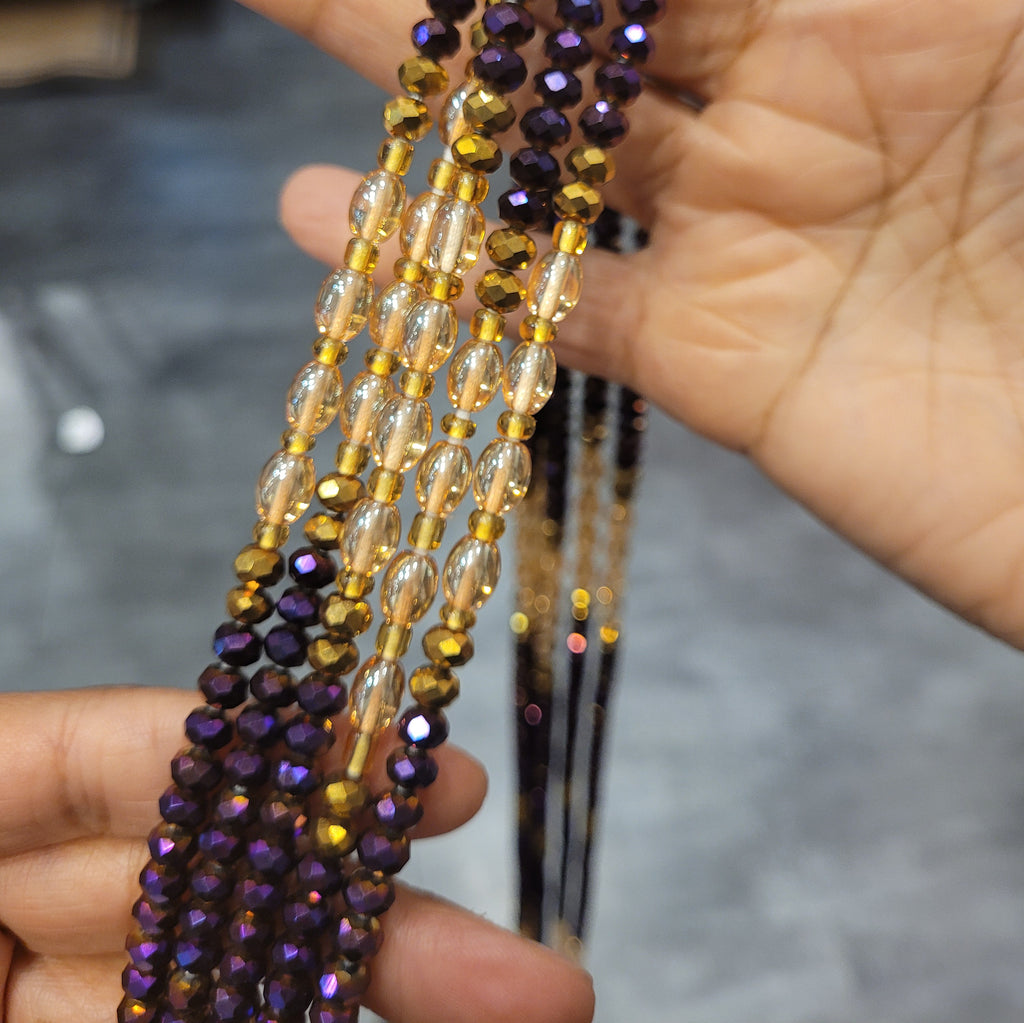 PURPLE DREAM Lux Waist Beads with gold accent