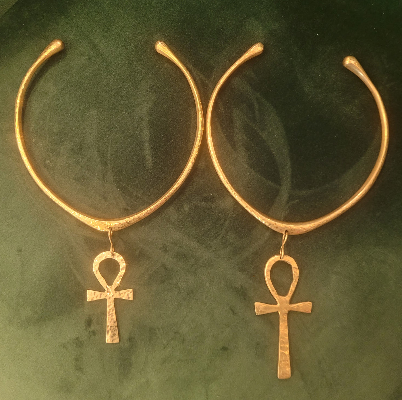 Ankh Cross Brass Choker Necklace