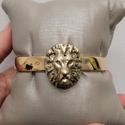 Lion Face Brass Bracelet 1in