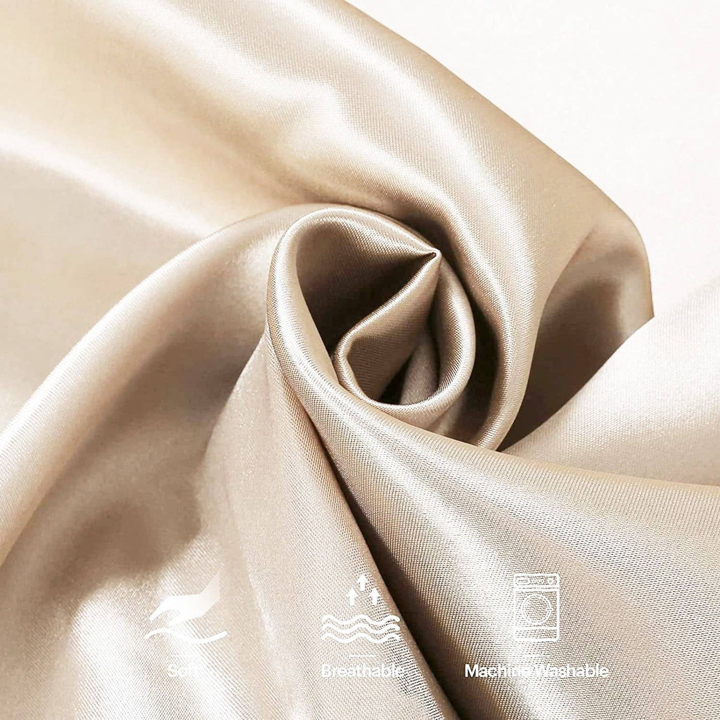 Satin pillowcase kaki 60 x 70 cm standard pillow size - Silky satin pillowcase