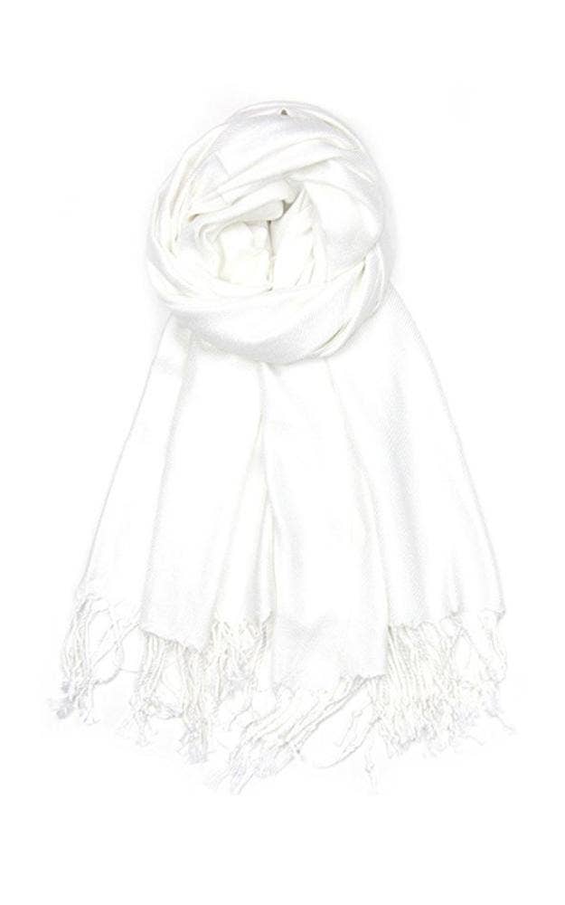 One Piece White Color Fashion Pashmina Shawl Scarf