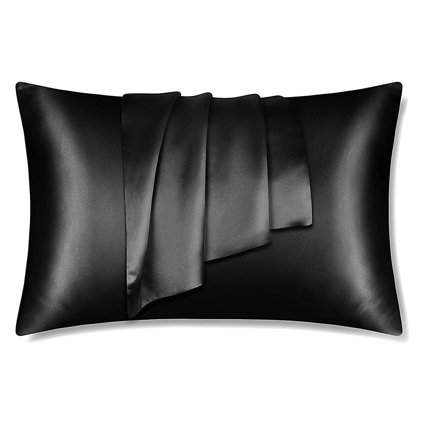 Satin pillowcase black 60 x 70 cm standard pillow size - Silky satin pillowcase