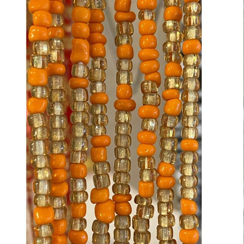 Two Toned "Orange & Gold" Waist Beads