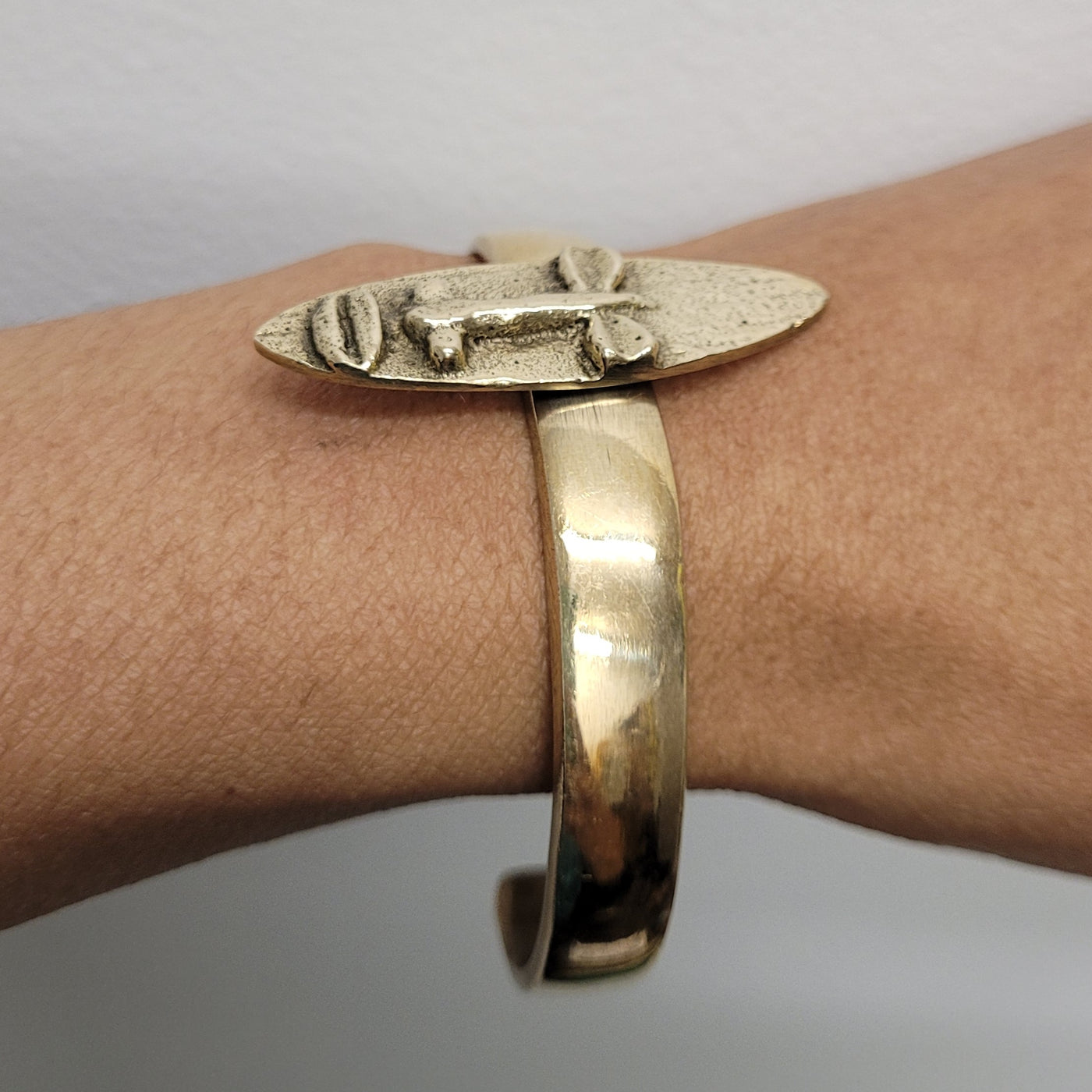 Royalty Face Brass Bracelet 2in