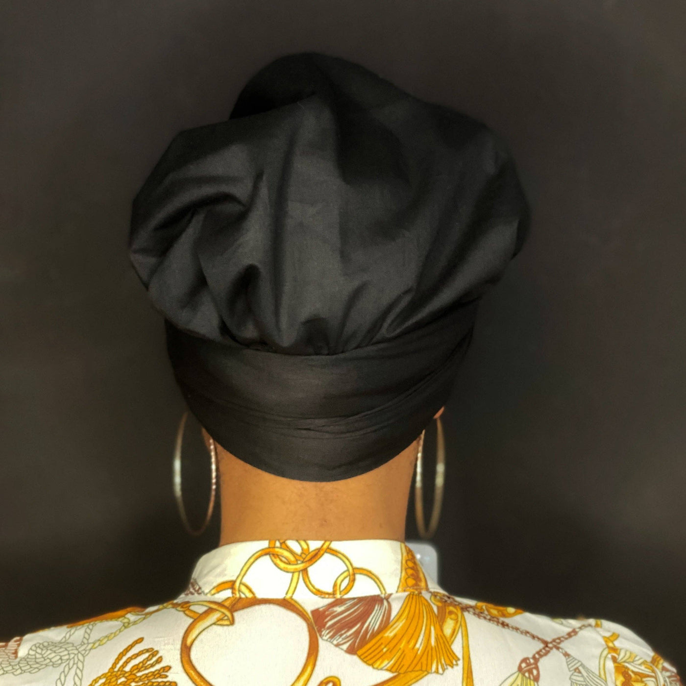 Easy headwrap - Satin lined hair bonnet - Black