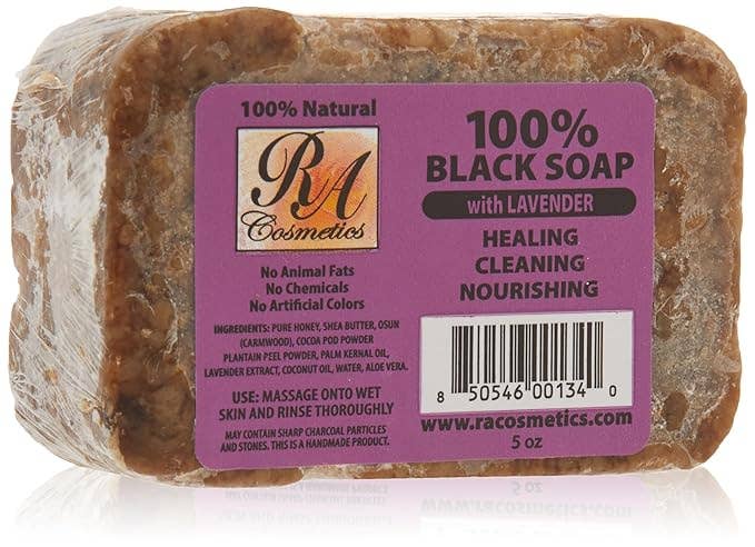 African Black Soap Bar Lavender 5 oz