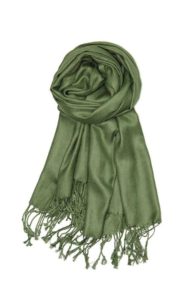 One Piece Olive Color Fashion Pashmina Shawl Scarf